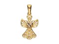 Wisiorek Złoto pr 585 Ażurowy Anioł z Diamentowanym Sercem