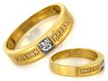 Zaręczynowy Elegancki Złoty Pierścionek 585