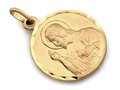 Złoty medalik dwustronny Matka Boża z Dzieciątkiem i Jezus próba 585