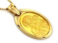 Złoty medalik owalny duży z Matką Boską Częstochowską 585