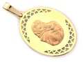 Złoty owalny medalik Matka Boska z Dzieciątkiem próba 585 