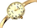 Złoty zegarek damski bransoletka sztywne koło próba 585