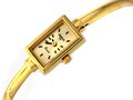 Złoty zegarek damski na sztywnej bransoletce próba 585 