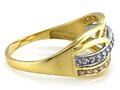 Złoty 585 Elegancki pierścionek z cyrkoniami FALA 3