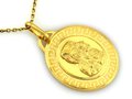 Złoty Medalik pr 333 Maryja z Dzieciątkiem Ramka Wzór Grecki