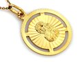 Złoty Medalik pr 585 Okrągły Maryja z Dzieciątkiem