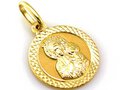 Złoty Medalik próba 585 Koło Maryja z Dzieciątkiem Ramka