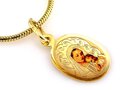 Złoty Medalik próba 585 Matka Boska z Dzieciątkiem Owal
