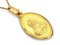 Złoty Medalik próba 585 owalny Maryja z Dzieciątkiem