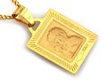 Złoty Medalik próba 585 Prostokąt Maryja z Dzieciątkiem