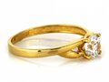 Złoty pierścionek 585 zaręczynowy pleciony 2