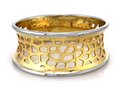 Złoty pierścionek próby 333 wykonany z dwukolorowego złota Ażurowy Wzór