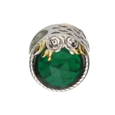 Koralik Zawieszka Beads do Pandora Srebro 925 Kamień Emerald Fasetowany 