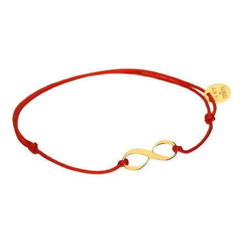 BRANSOLETKA NA SZNURKU JUBILERSKIM W KOLORZE CZERWONYM,ZŁOTO 333