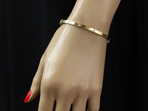 Złota sztywna bransoletka próba 585 elegancka
