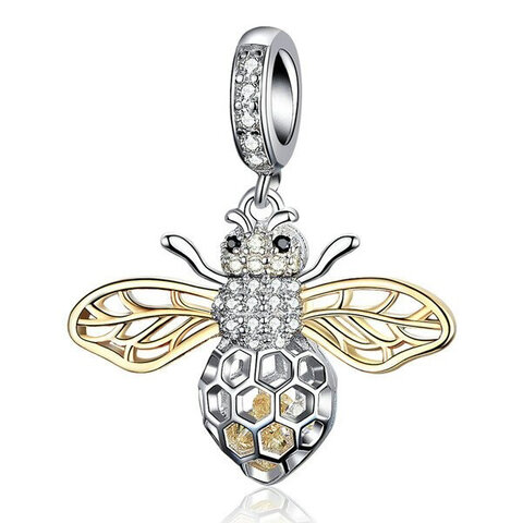CHARMS BEADS do Pandora SREBRO 925 Pszczoła z Cyrkoniami 