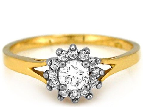 Delikatny 585 złoty  pierścionek zaręczynowy 4