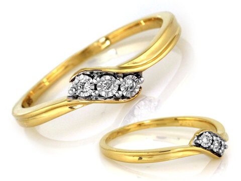 DELIKATNY ZŁOTY PIERŚCIONEK 585 BRYLANT 0.030ct - SI/H
