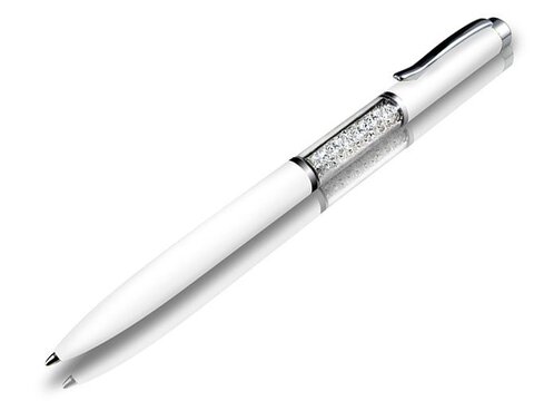 Długopis z kryształami Middle Biały 