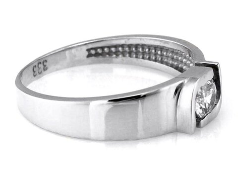 Klasyczny pierścionek z białego złota 585 2