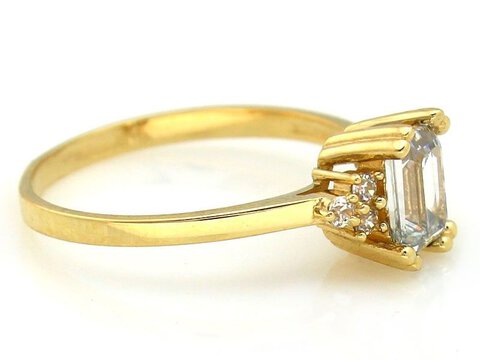 Klasyczny złoty pierścionek z oczkiem 585 2