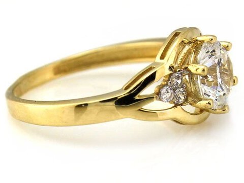 Klasyczny złoty pierścionek z oczkiem 585 3