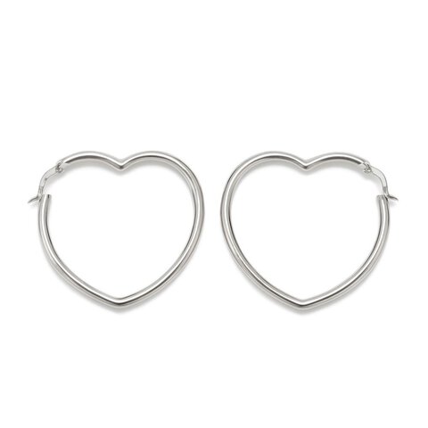 KOLCZYKI SERCA, SREBRO PRÓBY 925 RODOWANE 52 mm x 49 mm