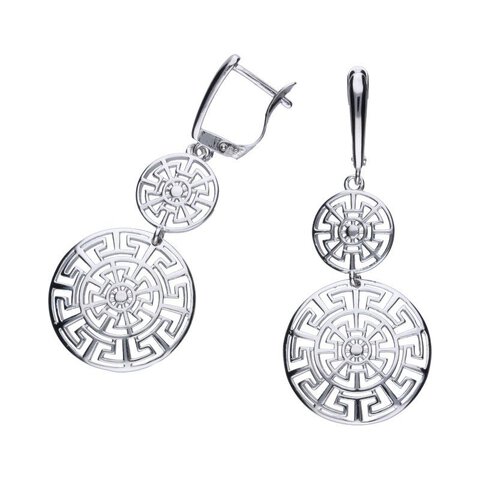 KOLCZYKI AŻUROWE NA ANGIELSKIM ZAPIĘCIU,MEANDER GRECKI