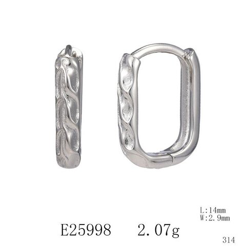 KOLCZYKI, SREBRO 925, RODOWANE 1,4 MM