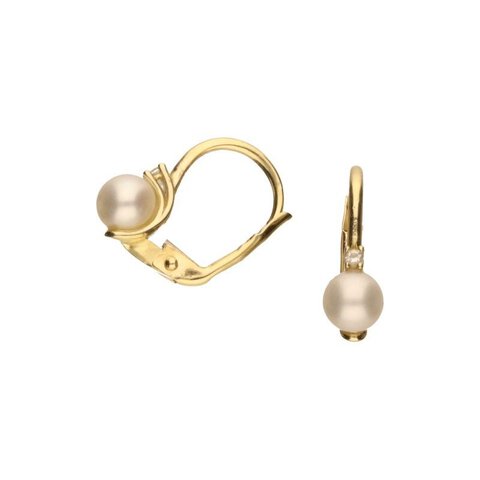 KOLCZYKI NA FRANCUSKIM ZAPIĘCIU, ZŁOTO PRÓBY 333,PERŁA