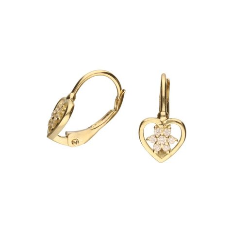 KOLCZYKI NA FRANCUSKIM ZAPIĘCIU, ZŁOTO PRÓBY 333 Z CYRKONIĄ