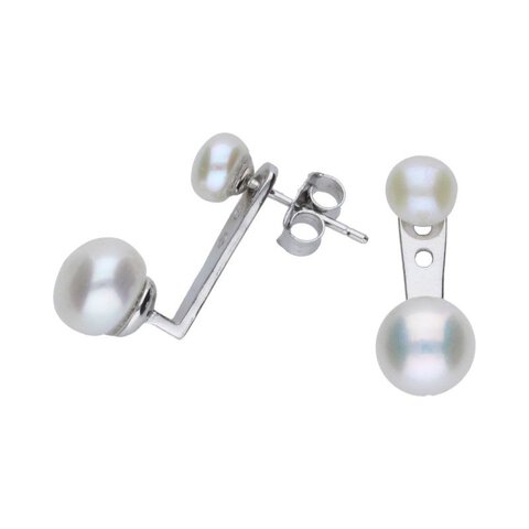 KOLCZYKI NA SZTYFCIE Z PEREŁKAMI,SREBRO 925