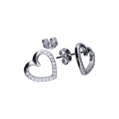 KOLCZYKI NA SZTYFCIE Z CYRKONIAMI, SREBRO PRÓBY 925 RODOWANE