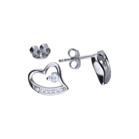 KOLCZYKI NA SZTYFCIE Z CYRKONIAMI,I, SREBRO PRÓBY 925 RODOWANE