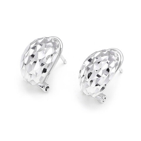 KOLCZYKI DIAMENTOWANE, SREBRO PRÓBY 925 RODOWANE