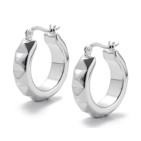 KOLCZYKI KOŁA WYTŁACZANE RODOWANE SREBRO PRÓBY 925 