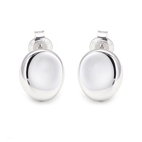 KOLCZYKI NA SZTYFCIESREBRO PRÓBY 925 RODOWANE, OWAL 