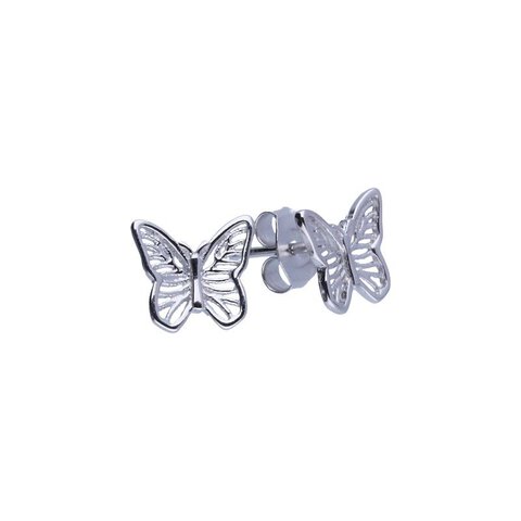 Kolczyki Srebro Rodowane Motyle Ażurowe