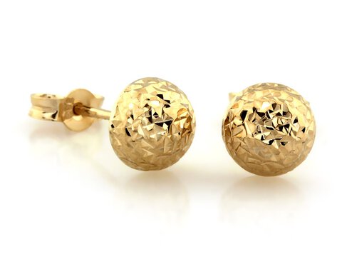 Kolczyki złote pr 333 pięknie zdobione pinezki