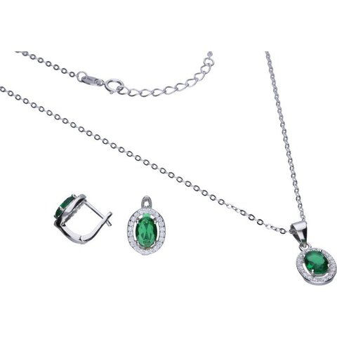 KOMPLET TYPU MARKIZA, SKŁADAJAĄCY SIE Z NASZYJNIKA I KOLCZYKÓW,SREBRO PRÓBY 925