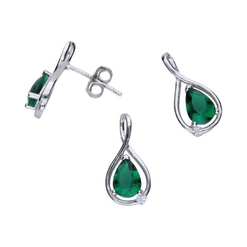 KOMPLET  ZAWIESZKA PLUS KOLCZYKI NA SZTYFCIE, SREBRO PRÓBY 925