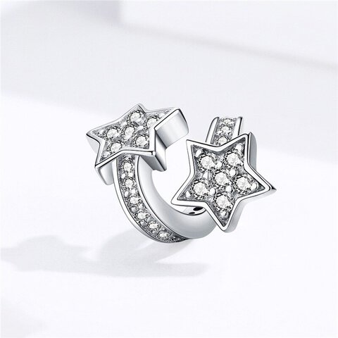 Koralik Zawieszka Beads do Pandora Srebro 925 Dwie Gwiazdki z Cyrkoniami 
