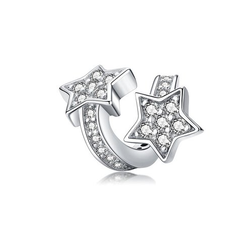 Koralik Zawieszka Beads do Pandora Srebro 925 Dwie Gwiazdki z Cyrkoniami 