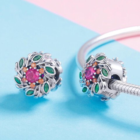 Koralik Zawieszka Beads do Pandora Srebro 925, Kolorowy Kwiatek
