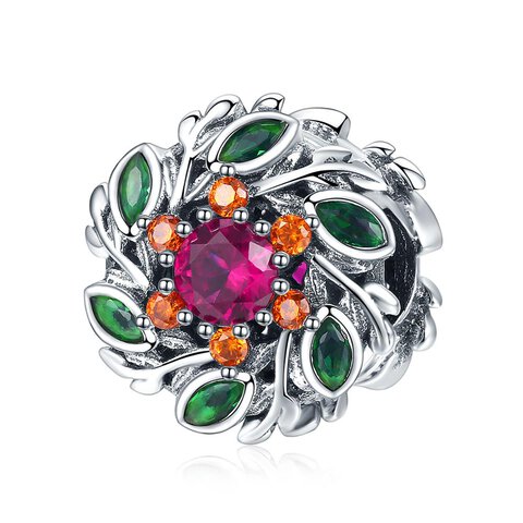 Koralik Zawieszka Beads do Pandora Srebro 925, Kolorowy Kwiatek