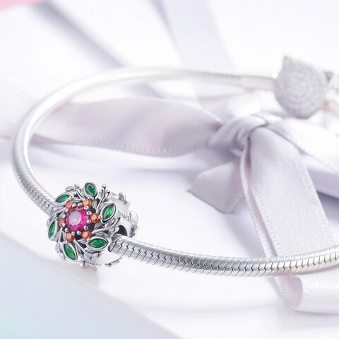 Koralik Zawieszka Beads do Pandora Srebro 925, Kolorowy Kwiatek