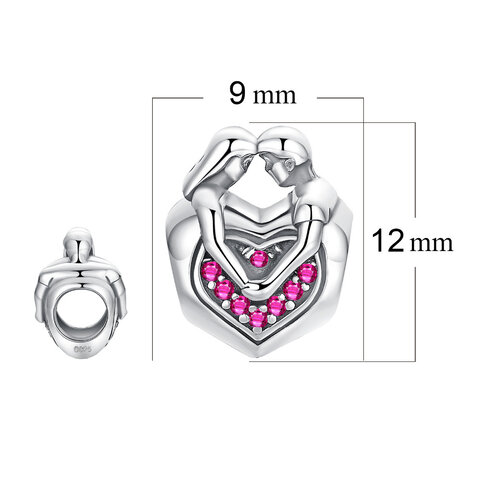 Koralik Zawieszka Beads do Pandora Srebro 925, Zakochana Para