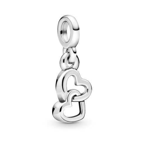 Koralik Zawieszka Little Beads do Pandora Srebro 925 Dwa Serca