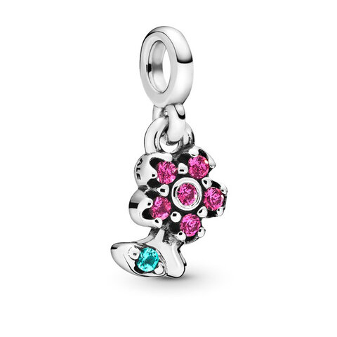 Koralik Zawieszka Little Beads do Pandora Srebro 925 Kwiatek z Cyrkoniami 