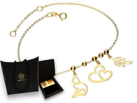 liteGOLD Bransoletka Celebrytka Trzy Elementy Subtelna Złoto pr 333
